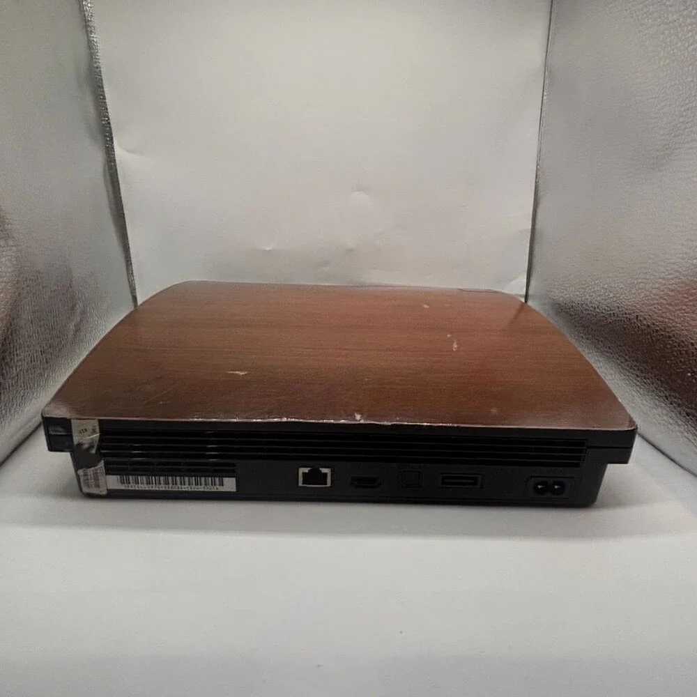 Brown PS3 Slim CECH-3001A Wood Grain Custom Skin Sony Console Only *Works READ